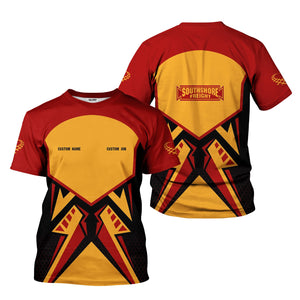 Railspirit Personalized Chicago South Shore and South Bend Railroad T-Shirt Vibriant Style with Custom Position Train Shirt