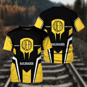 Railspirit Personalized Union Electric Railway T-Shirt Custom Year Railroader Shirt Gift Idea For Train Lover