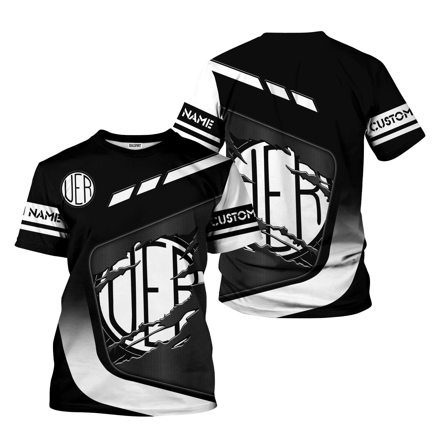 Railspirit Personalized Union Electric Railway T-Shirt Ripped Texture Style Train Shirt For Railroad Fanatic