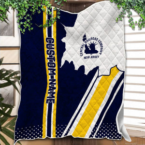 Railspirit Personalized Jersey Central Railroad Premium Quilts Vintage All Over Printed Premium Quilts