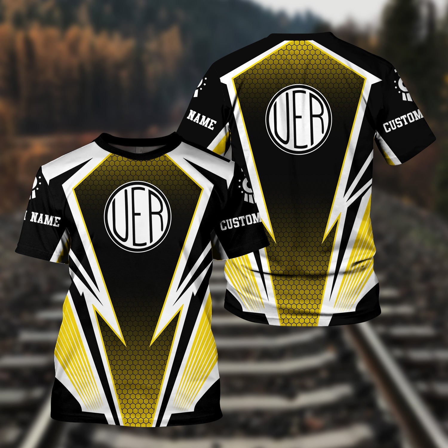 Railspirit Personalized Union Electric Railway T-Shirt Lightning Graphic Style Shirt Gift Idea For Train Lover