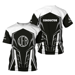 Railspirit Personalized Union Electric Railway T-Shirt Futuristic Design with Custom Job Train Shirt