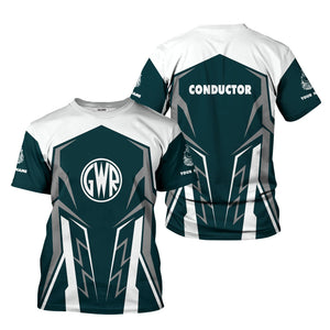 Railspirit Personalized Great Western Railway T-Shirt Futuristic Design with Custom Job Train Shirt