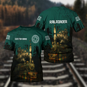 Railspirit Personalized Great Western Railway T-Shirt Vintage Train Art Style Shirt For Locomotive Fans