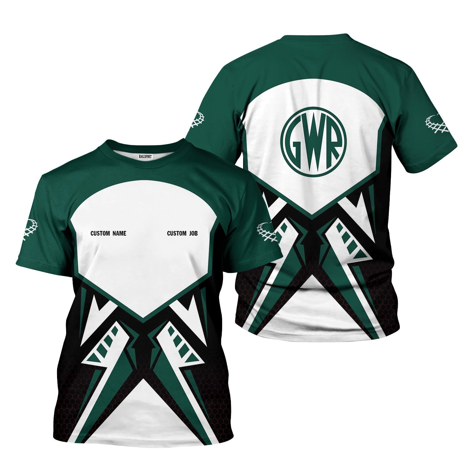 Railspirit Personalized Great Western Railway T-Shirt Vibriant Style with Custom Position Train Shirt