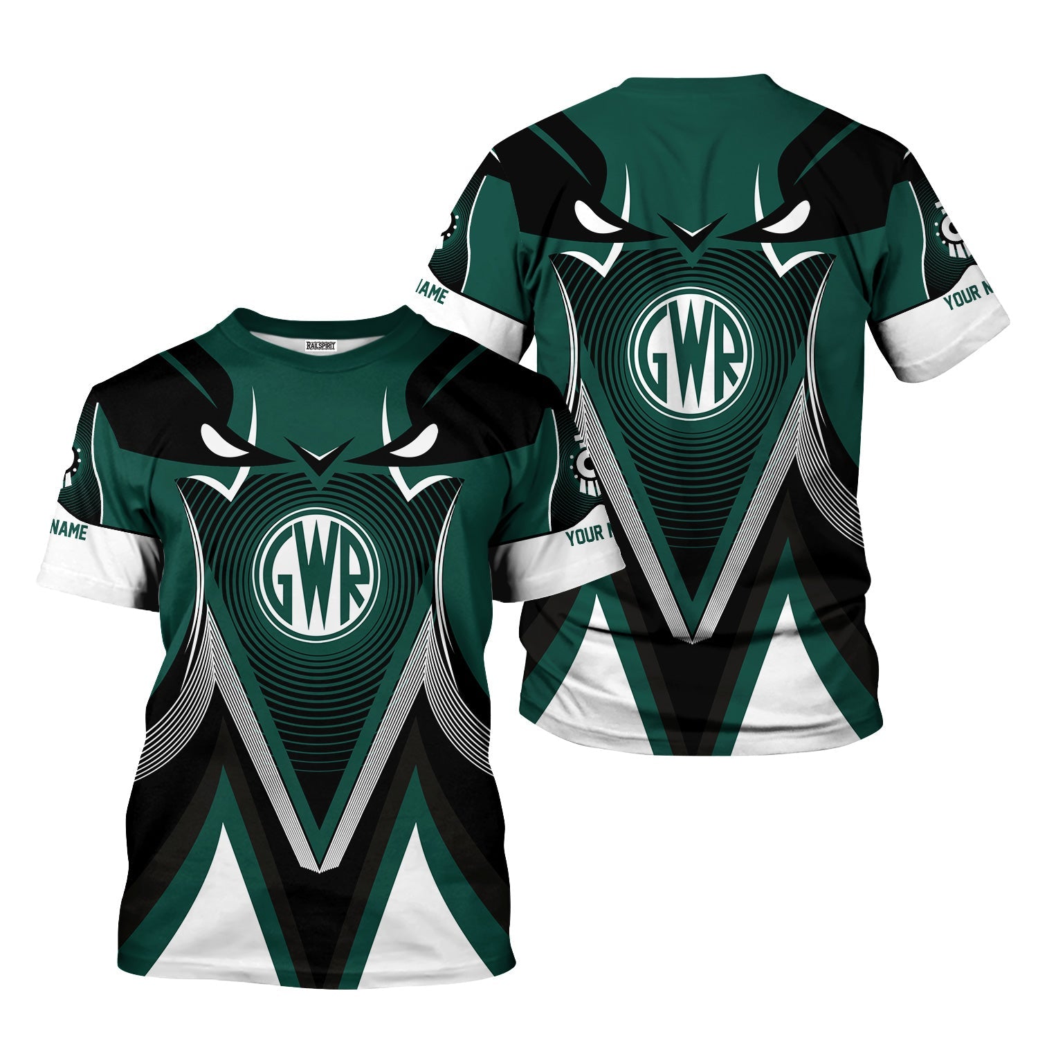 Railspirit Personalized Great Western Railway T-Shirt Vibrant Graphic Pattern Shirt For Train Enthusiasts