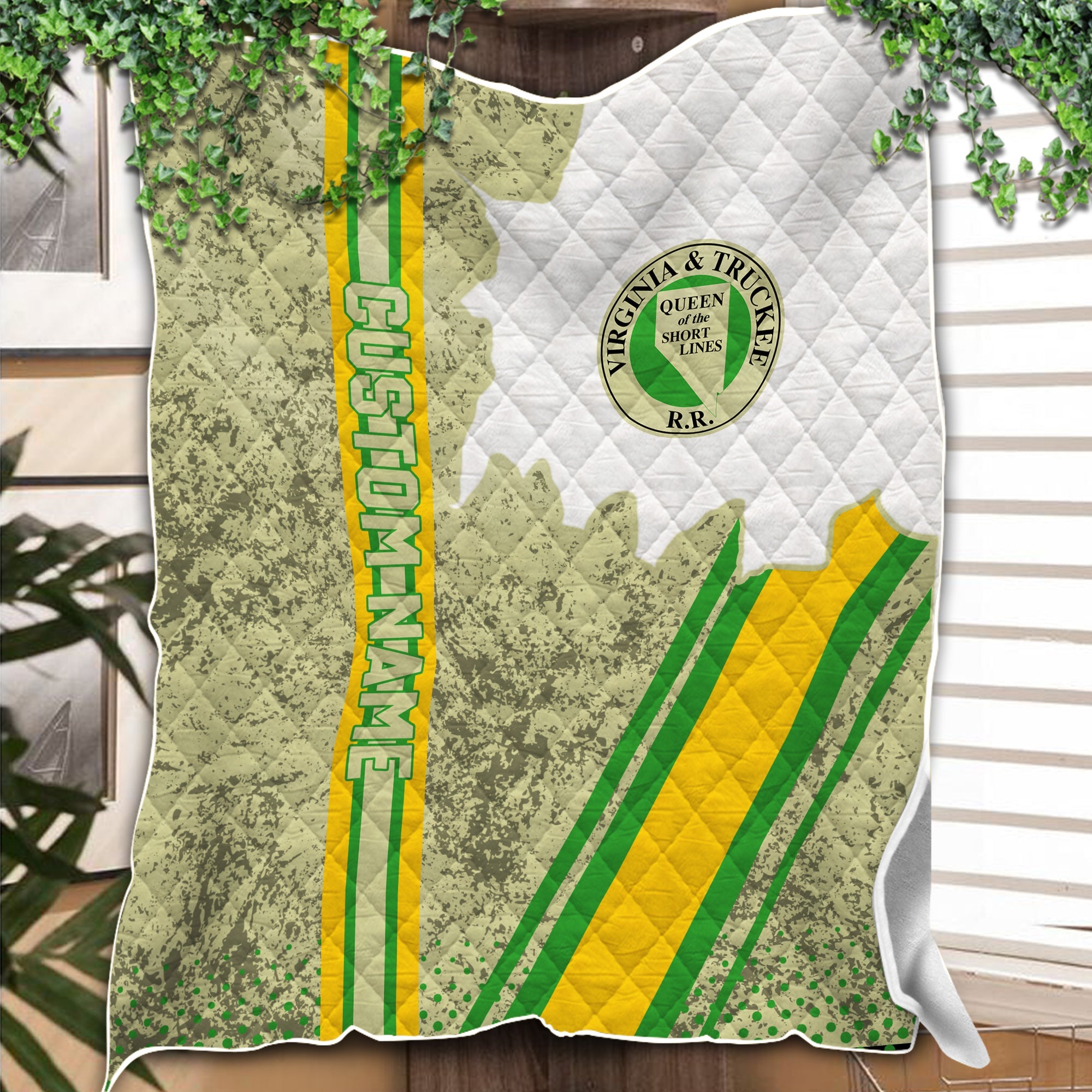 Railspirit Personalized Virginia & Truckee Railroad Premium Quilts Vintage All Over Printed Premium Quilts