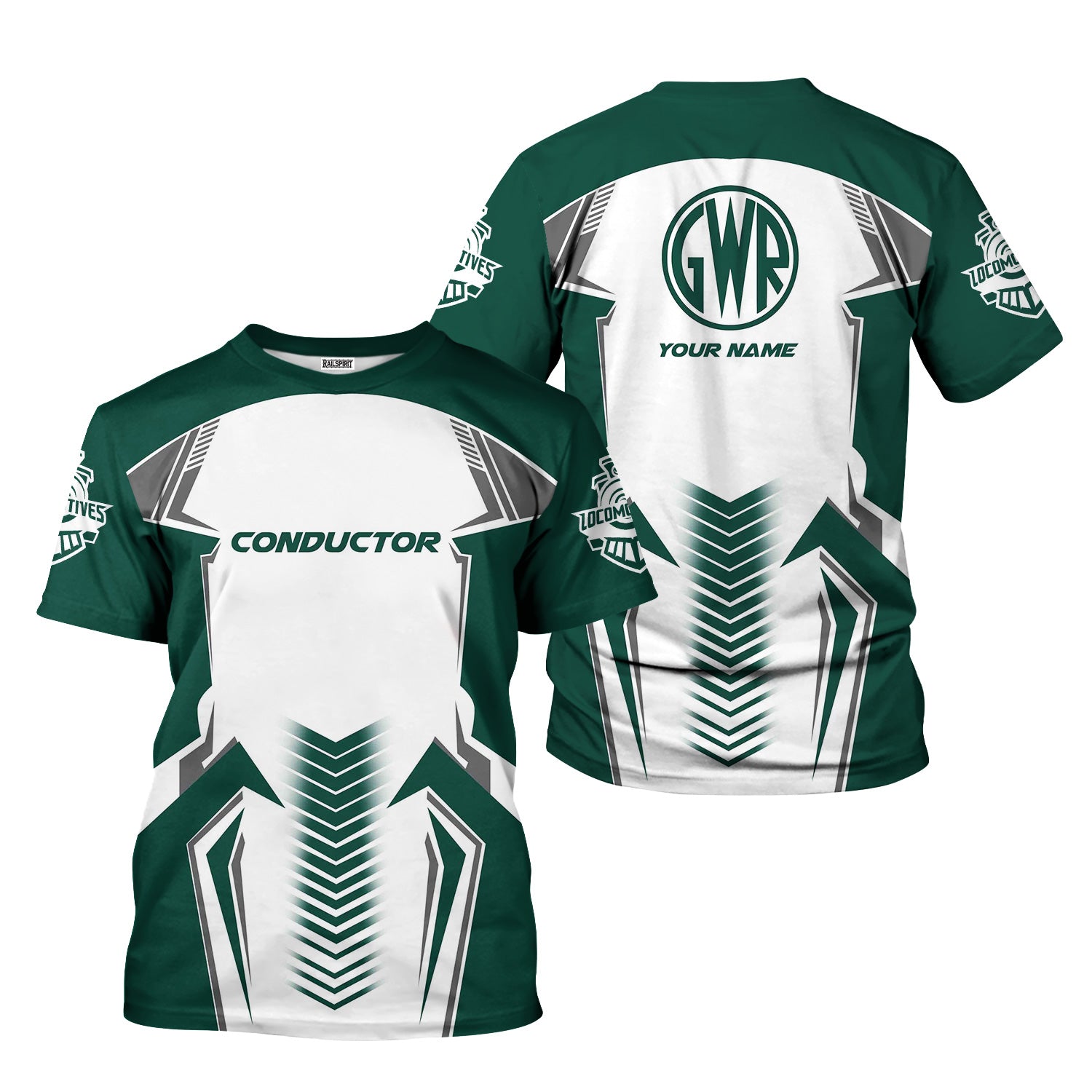 Railspirit Personalized Great Western Railway T-Shirt Standout Style with Custom Position Train Shirt