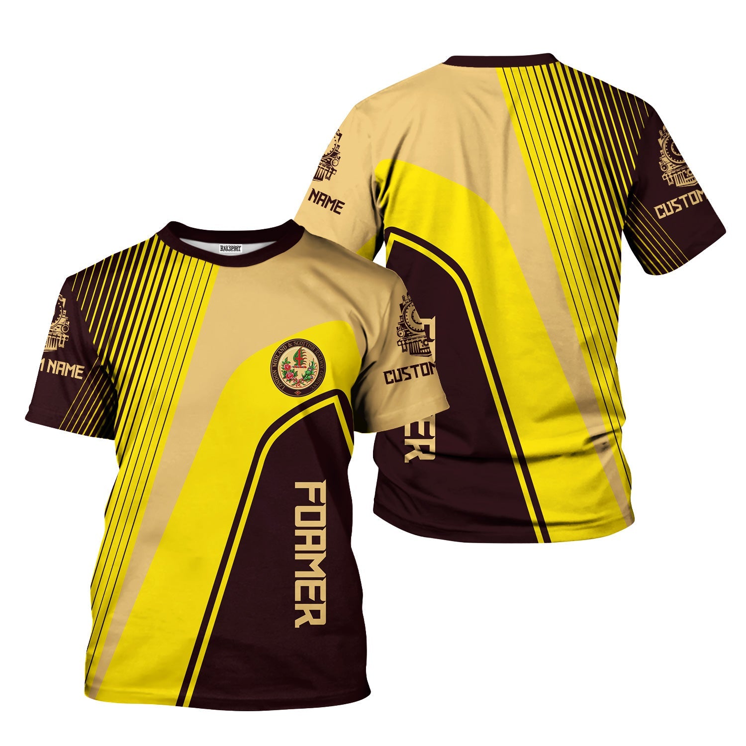 Railspirit Personalized London, Midland and Scottish Railway T-Shirt Vibrant Striking Style Shirt For Rail Enthusiasts
