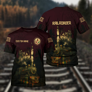 Railspirit Personalized London, Midland and Scottish Railway T-Shirt Vintage Train Art Style Shirt For Locomotive Fans