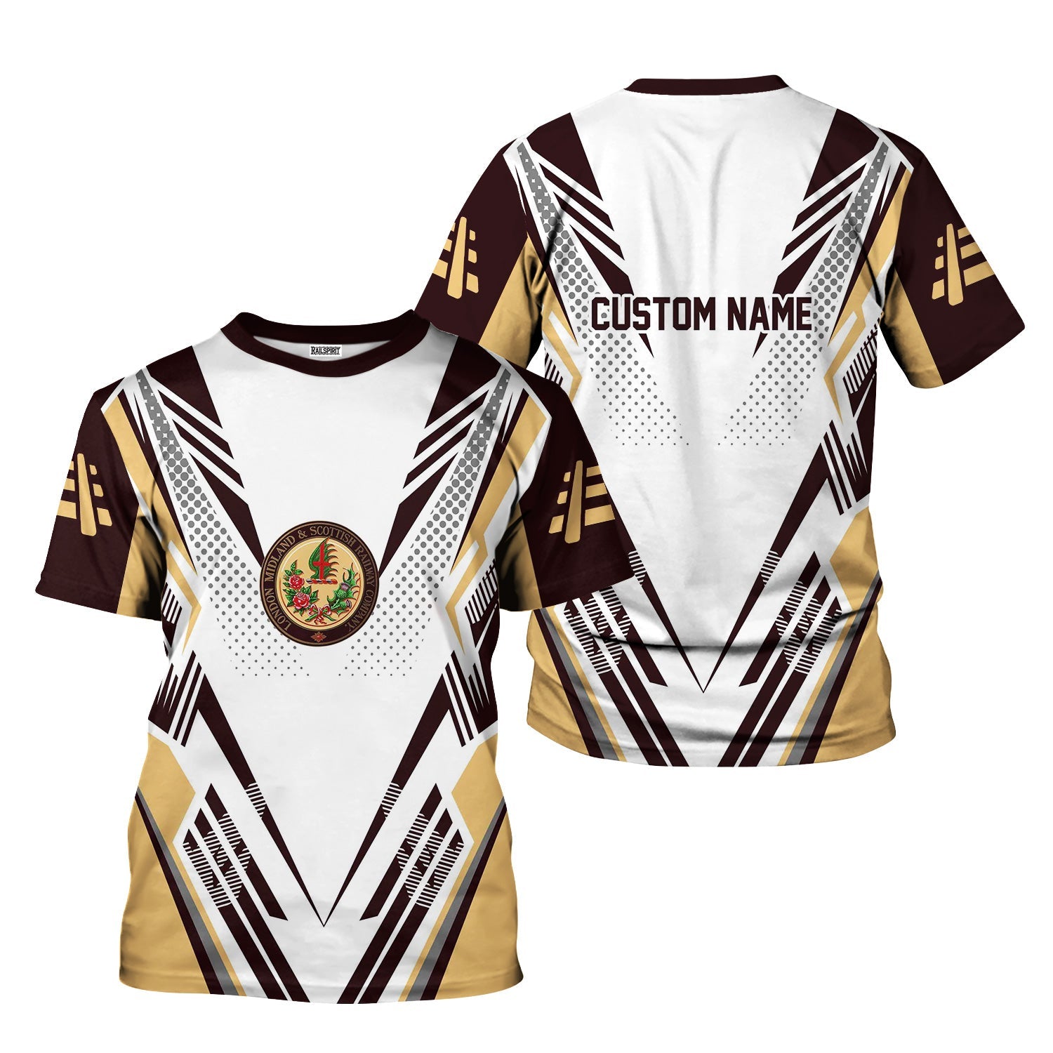 Railspirit Personalized London, Midland and Scottish Railway T-Shirt Railroad Tribute Design Train Shirt for Train Lovers