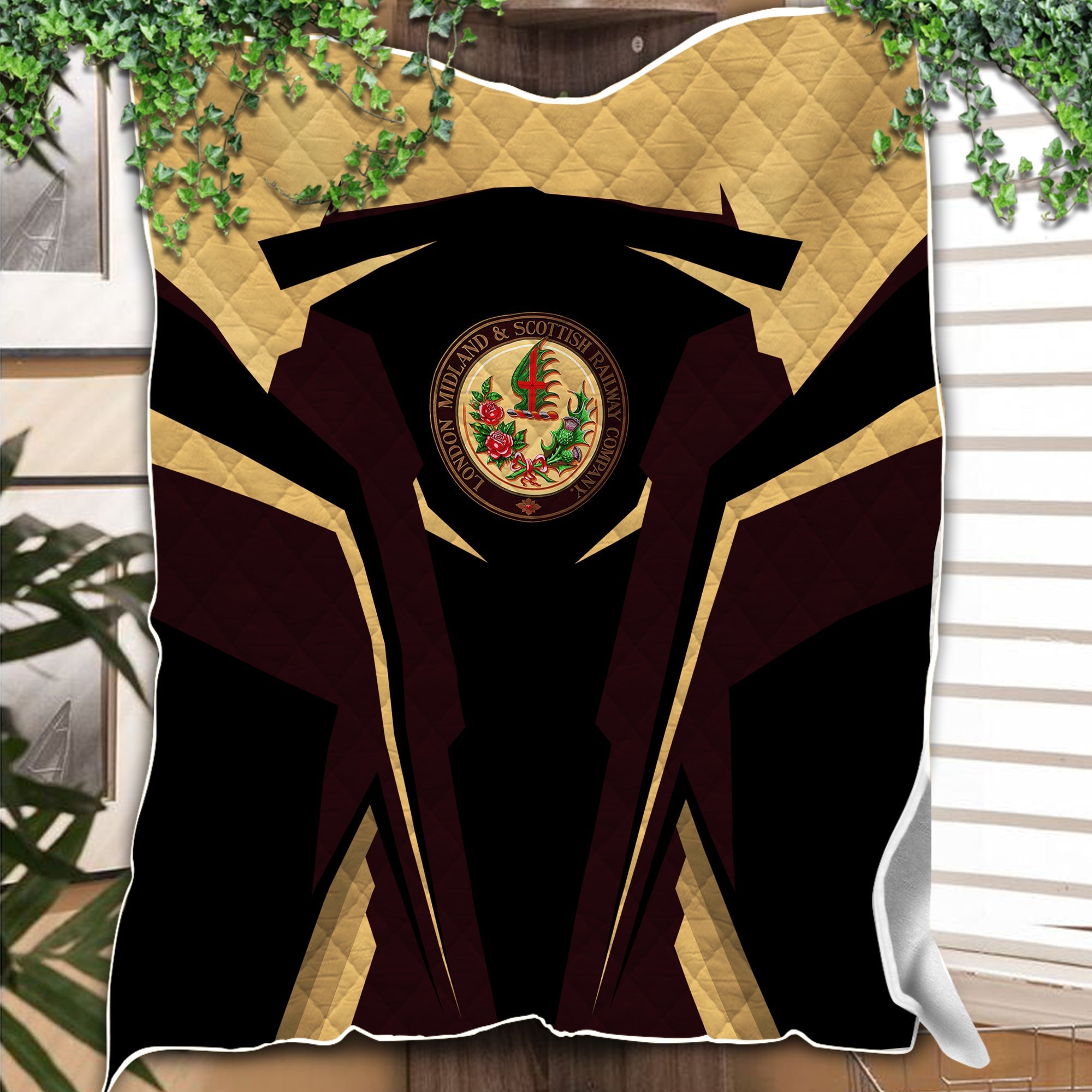 Railspirit Personalized London, Midland and Scottish Railway Premium Quilts Strong Line Train Premium Quilts Gift Idea For Train Lover