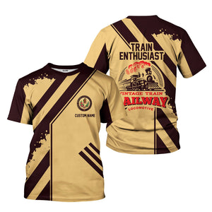 Railspirit Personalized London, Midland and Scottish Railway T-Shirt Locomotive Design Train Shirt for Train Enthusiast