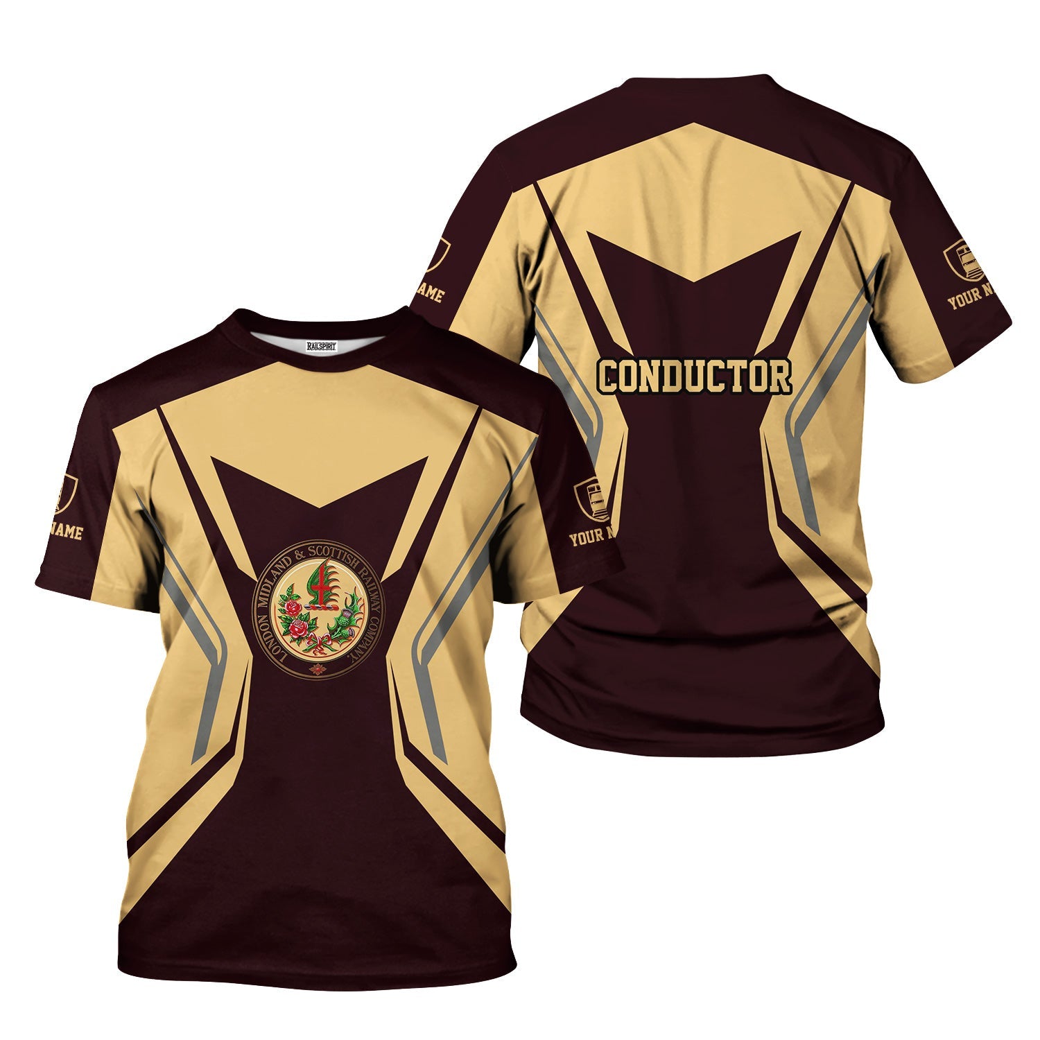 Railspirit Personalized London, Midland and Scottish Railway T-Shirt Unique Style with Custom Job Train Shirt