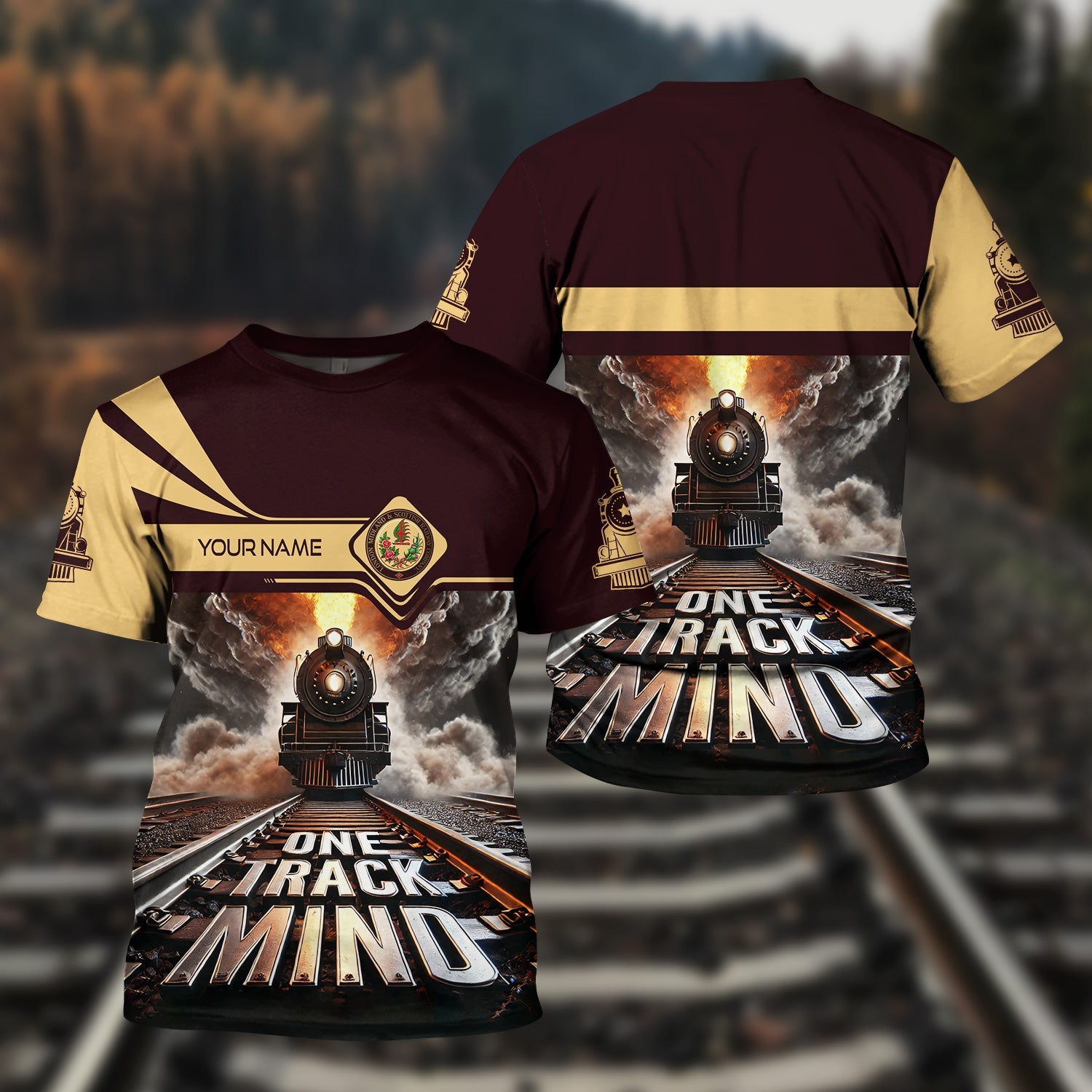 Railspirit Personalized London, Midland and Scottish Railway T Shirt One Track Mind Train Printed Shirt