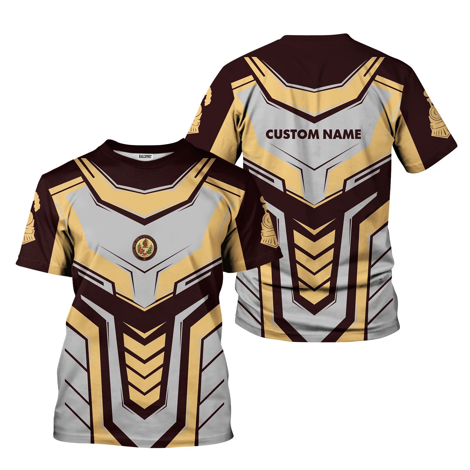 Railspirit Personalized London, Midland and Scottish Railway T-Shirt Armor-Inspired Design Train Shirt All Over Print