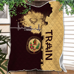 Railspirit London, Midland and Scottish Railway Premium Quilts Engine Heartbeat and Track Love Style Quilts Gift Idea For Train Lovers