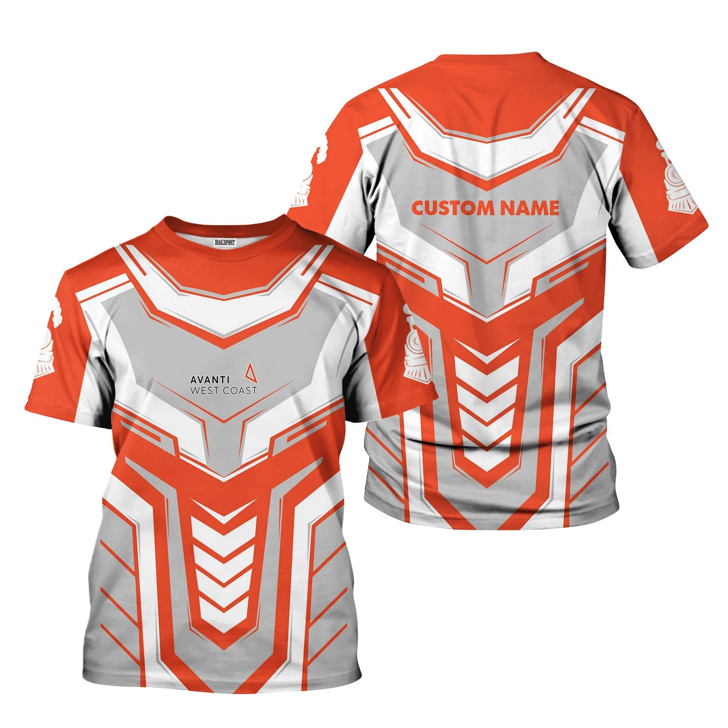 Railspirit Personalized Avanti West Coast T-Shirt Armor-Inspired Design Train Shirt All Over Print