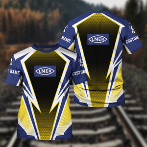 Railspirit Personalized London and North Eastern Railway T-Shirt Lightning Graphic Style Shirt Gift Idea For Train Lover