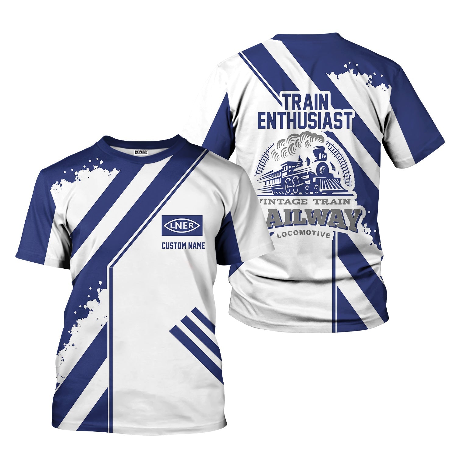 Railspirit Personalized London and North Eastern Railway T-Shirt Locomotive Design Train Shirt for Train Enthusiast