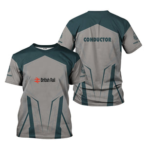 Railspirit Personalized British Railway T-Shirt Futuristic Design with Custom Job Train Shirt