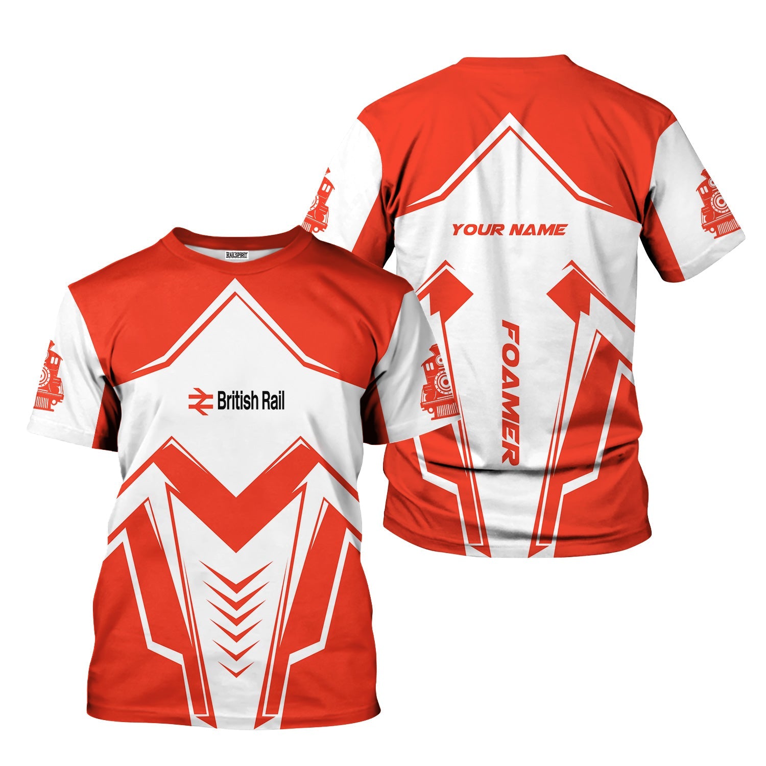 Railspirit Personalized British Railway T-Shirt Railway Trainspotter Style Shirt Gift Idea For Foamers