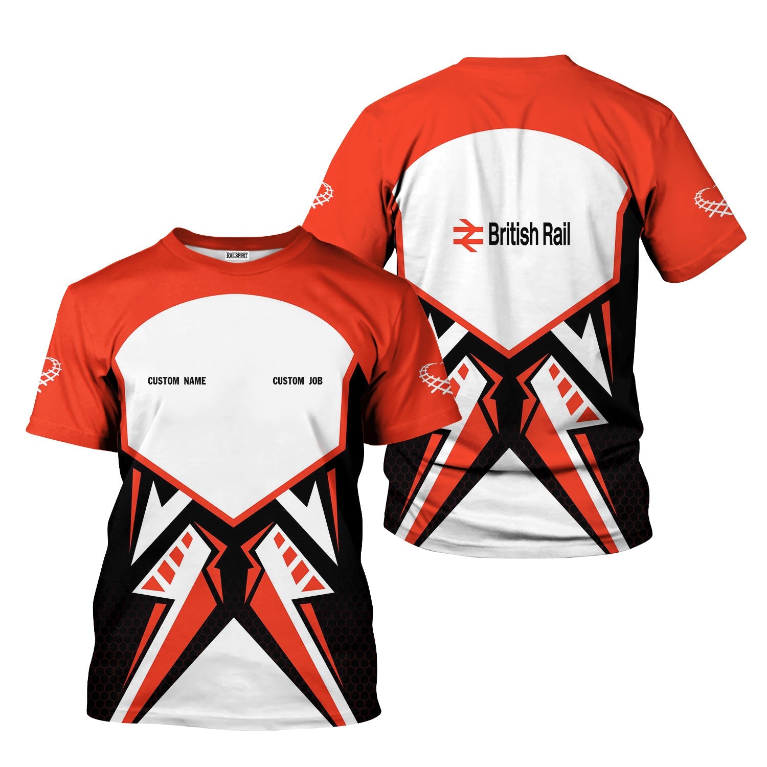 Railspirit Personalized British Railway T-Shirt Vibriant Style with Custom Position Train Shirt