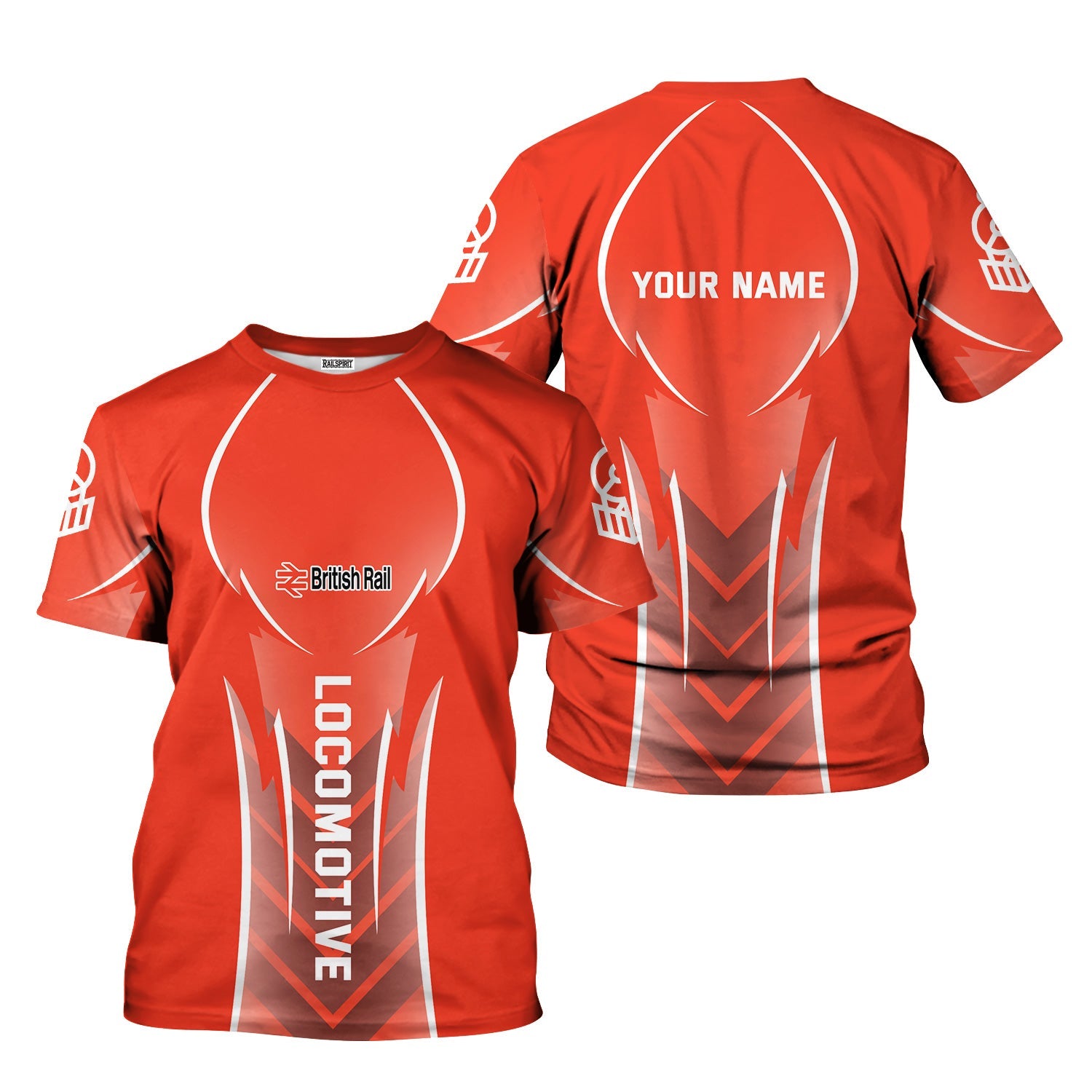 Railspirit Personalized British Railway T-Shirt Striking Line Style Train Shirt For Locomotive Lovers