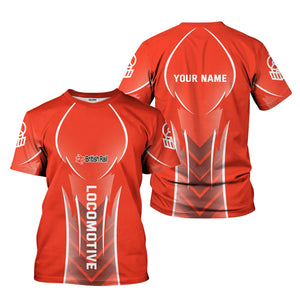 Railspirit Personalized British Railway T-Shirt Striking Line Style Train Shirt For Locomotive Lovers