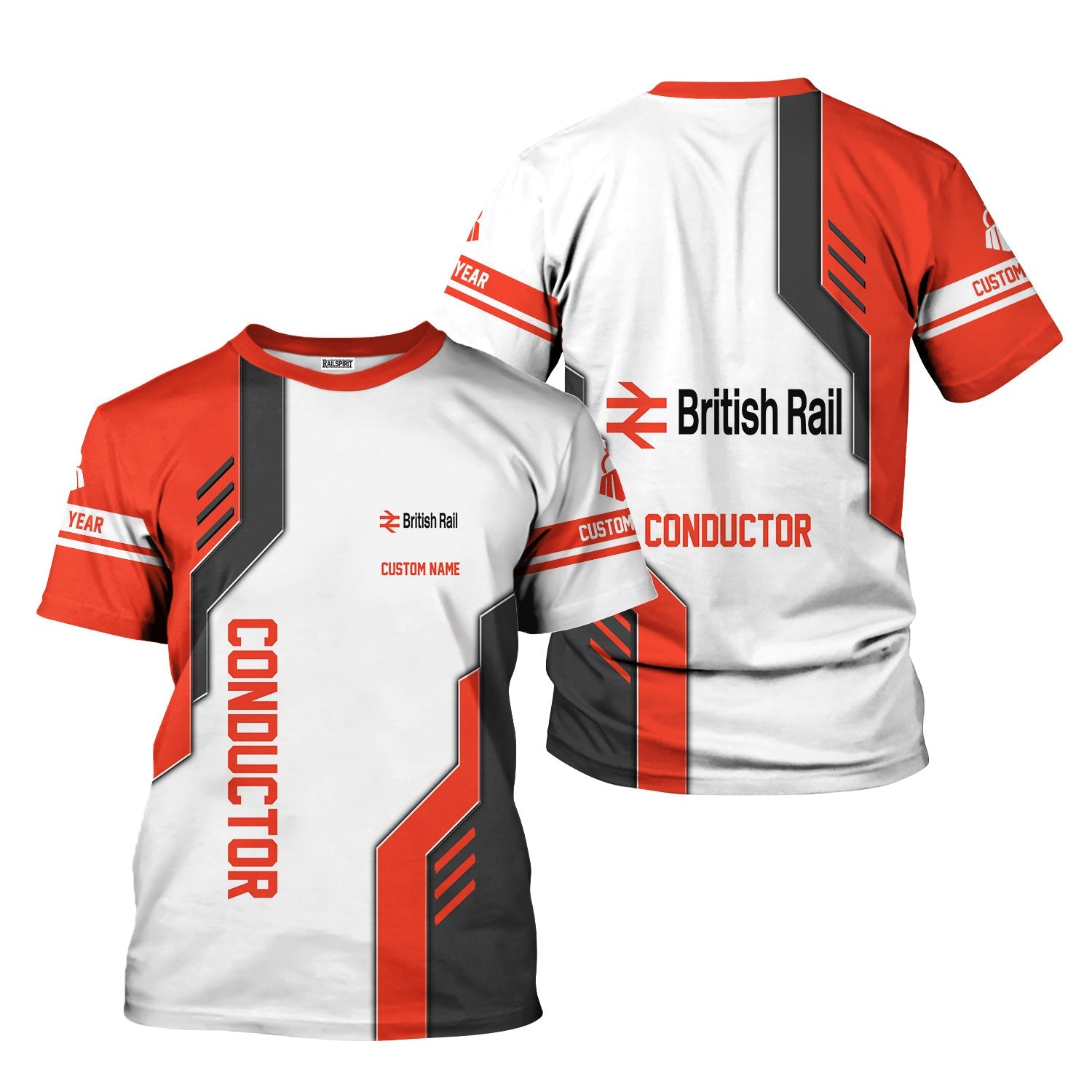 Railspirit Personalized British Railway T-Shirt Unique Railway Style with Custom Job Train Shirt