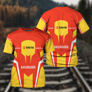 Railspirit Personalized British Railway T-Shirt Custom Year Railroader Shirt Gift Idea For Train Lover