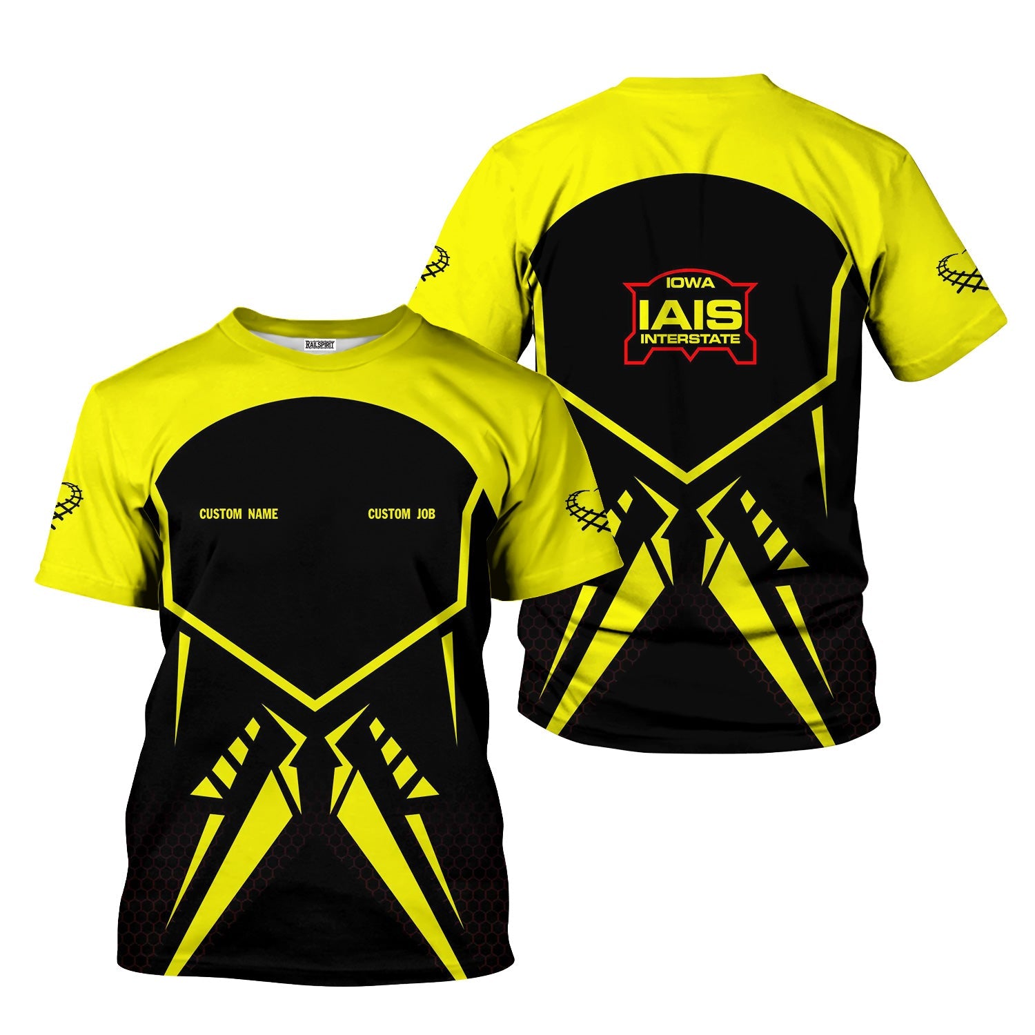 Railspirit Personalized Iowa Interstate Railroad T-Shirt Vibriant Style with Custom Position IAIS Train Shirt