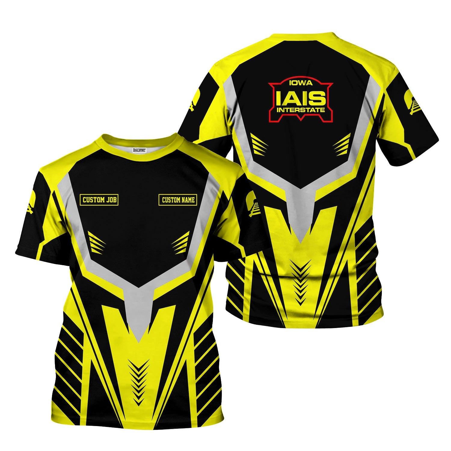 Railspirit Personalized Iowa Interstate Railroad T-Shirt Workwear-Inspired with Custom Position IAIS Train Shirt