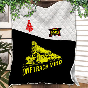 Railspirit Personalized Iowa Interstate Railroad Premium Quilt One Track Mind IAISTrain Premium Quilt Gift Idea For Train Lover