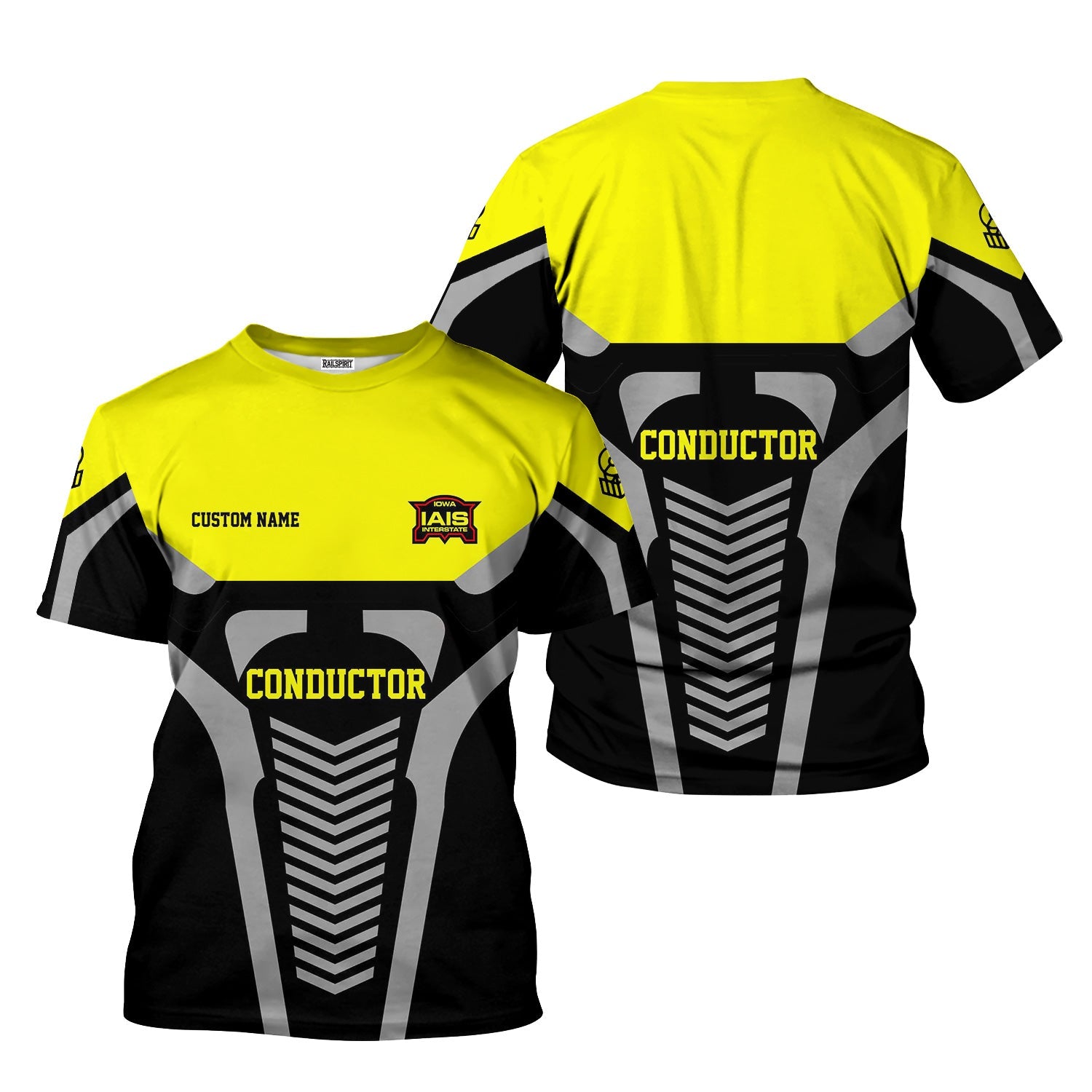 Railspirit Personalized Iowa Interstate Railroad T-Shirt Track-Inspired with Custom Job Position IAIS Train Shirt