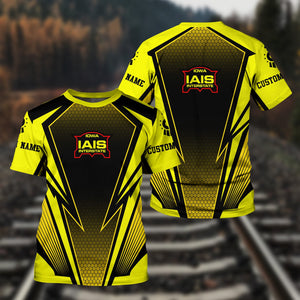 Railspirit Personalized Iowa Interstate Railroad T-Shirt Lightning Graphic Style IAIS Shirt Gift Idea For Train Lover