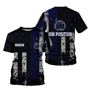 Railspirit Personalized Jersey Central Railroad T-Shirt Artistic Paint American Flag Style CNJ Train Shirt