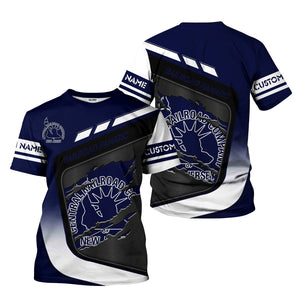Railspirit Personalized Jersey Central Railroad T-Shirt Ripped Texture Style CNJ Train Shirt For Railroad Fanatic