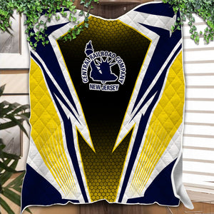 Railspirit Jersey Central Railroad Premium Quilts Lightning Graphic Style Premium Quilts Gift Idea For Train Lover