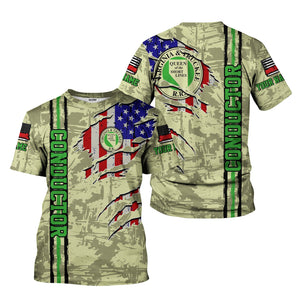 Railspirit Personalized Virginia & Truckee Railroad T-Shirt USA Flag Claw Art with Custom Job Train Shirt