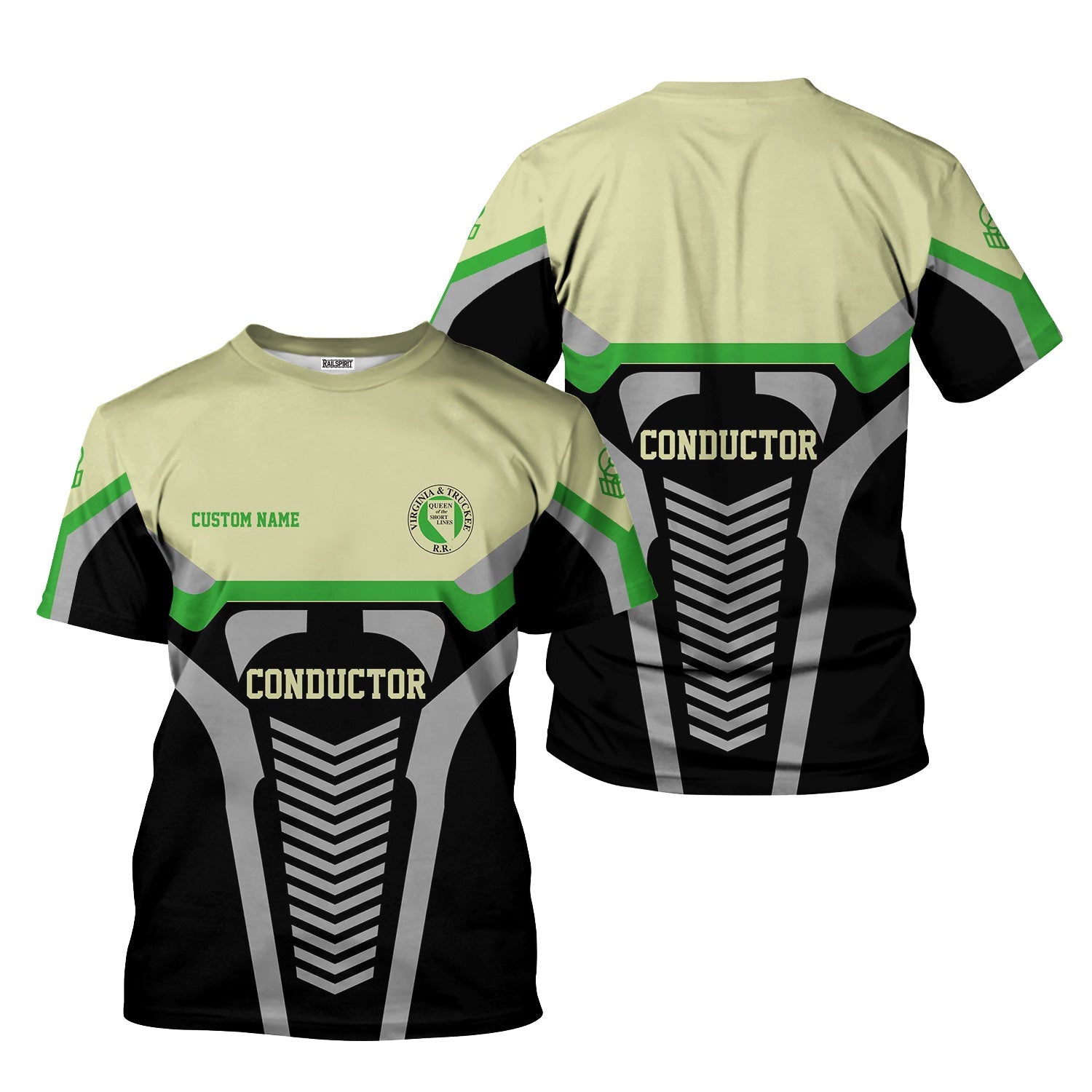 Railspirit Personalized Virginia & Truckee Railroad T-Shirt Track-Inspired with Custom Job Position Train Shirt