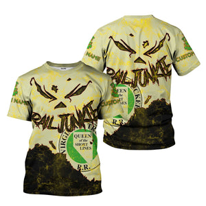 Railspirit Personalized Virginia & Truckee Railroad T-Shirt Torn Graphic Style Train Shirt For Rail Junkie