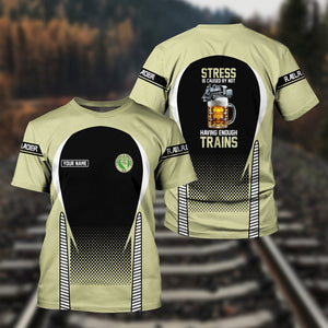 Railspirit Personalized Virginia & Truckee Railroad T Shirt Stress Is Caused By Not Having Enough Trains Shirt All Over Print