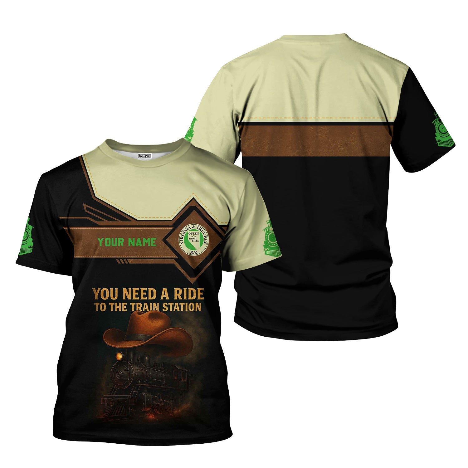 Railspirit Personalized Virginia & Truckee Railroad T-Shirt You Need A Ride To The Train Station Shirt For Train Lovers