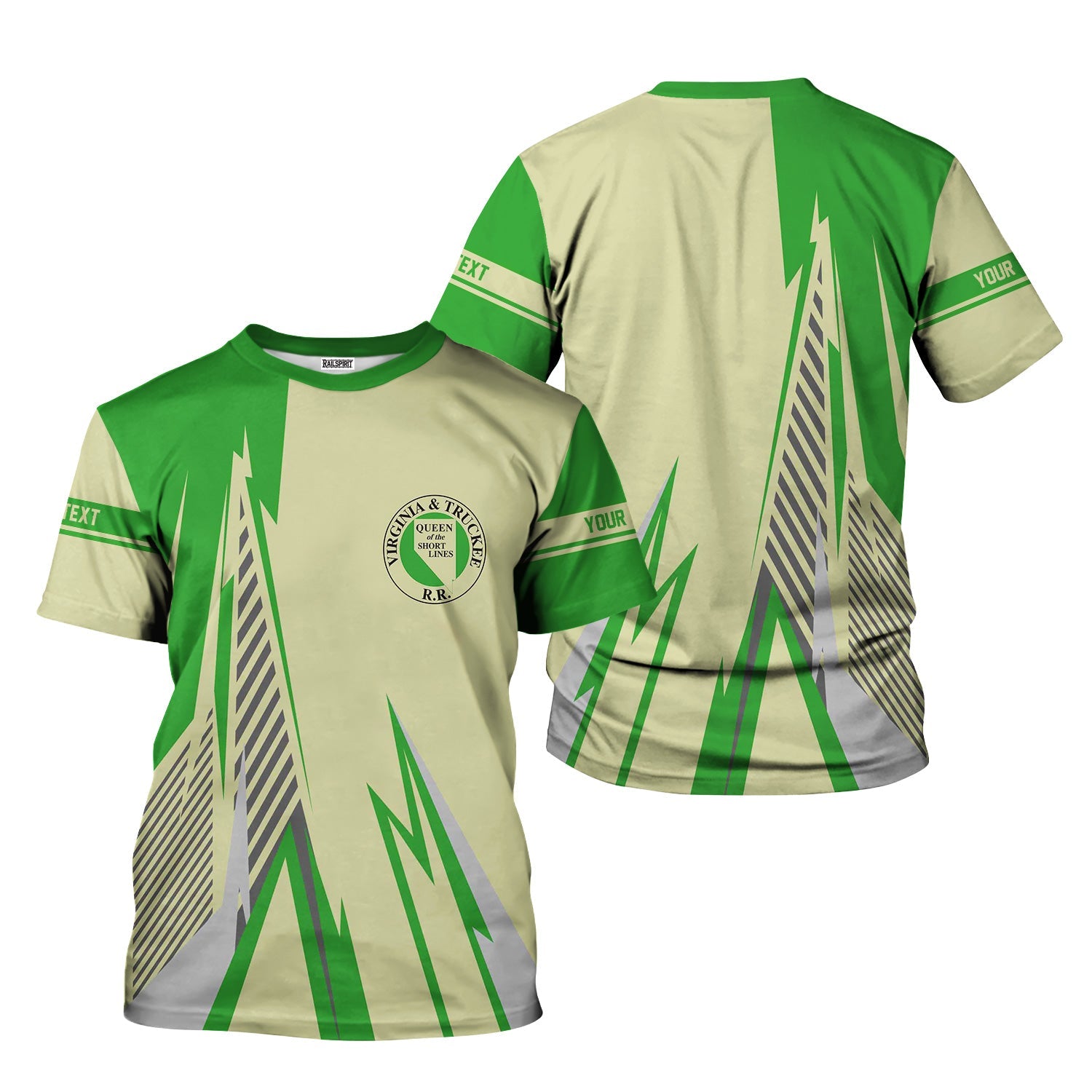 Railspirit Personalized Virginia & Truckee Railroad T-Shirt Lightning-Inspired Railway Style Shirt For Train Lovers