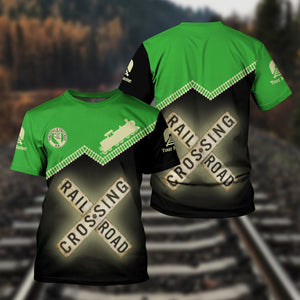 Railspirit Personalized Virginia & Truckee Railroad T Shirt Railroad Crossing Printed Train Track Shirt