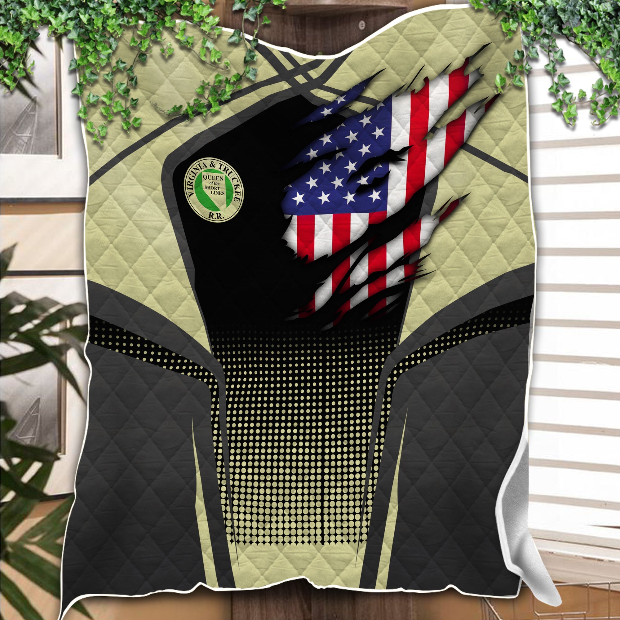 Railspirit Personalized Virginia & Truckee Railroad Premium Quilts American Vintage All Over Printed Premium Quilts