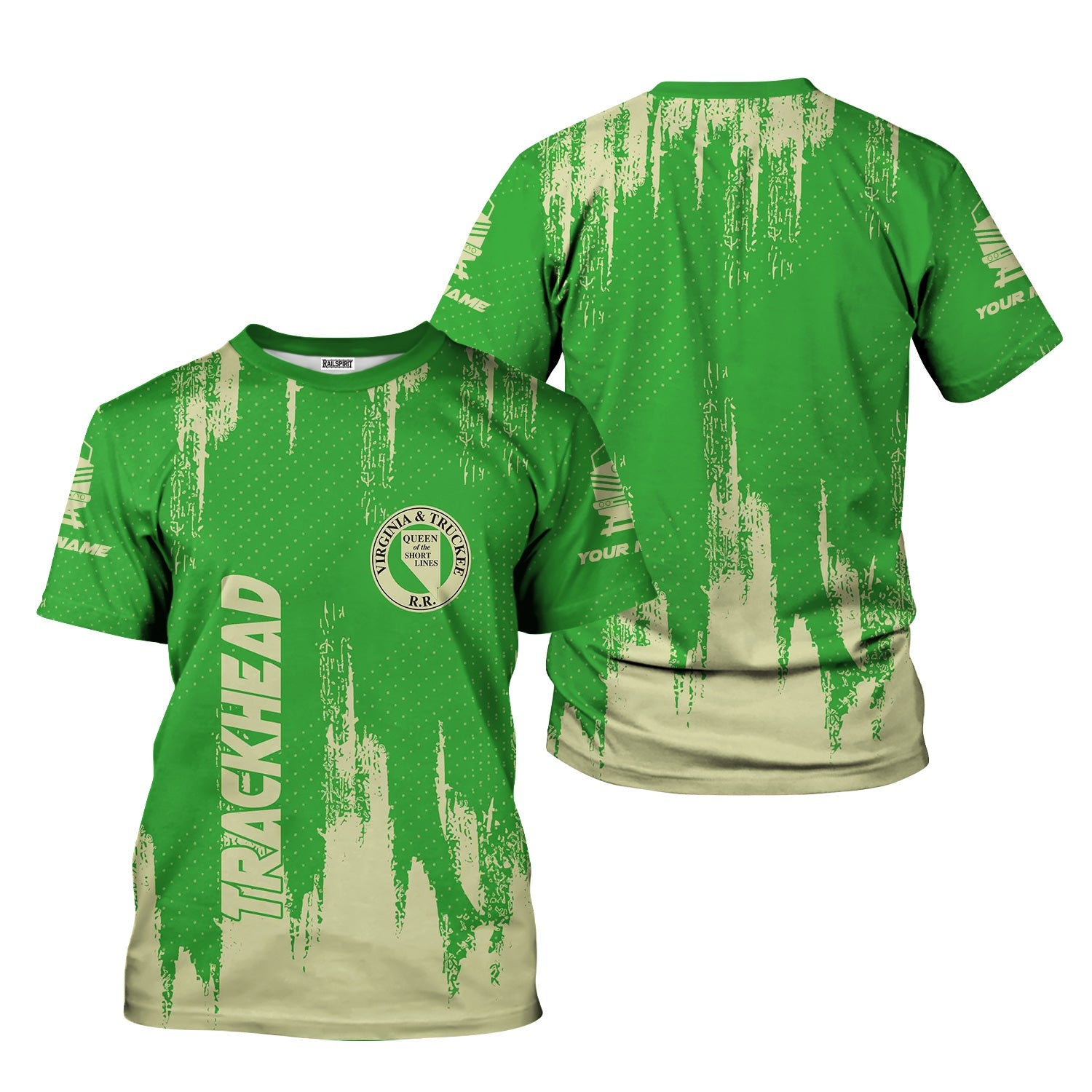 Railspirit Personalized Virginia & Truckee Railroad T-Shirt Paint Impact Design Train Shirt for Trackhead