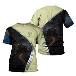 Railspirit Personalized Virginia & Truckee Railroad T-Shirt Steampunk Locomotive with Custom Year Train Shirt