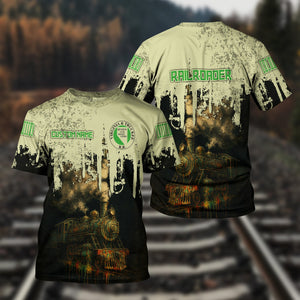 Railspirit Personalized Virginia & Truckee Railroad T-Shirt Vintage Train Art Style Shirt For Locomotive Fans